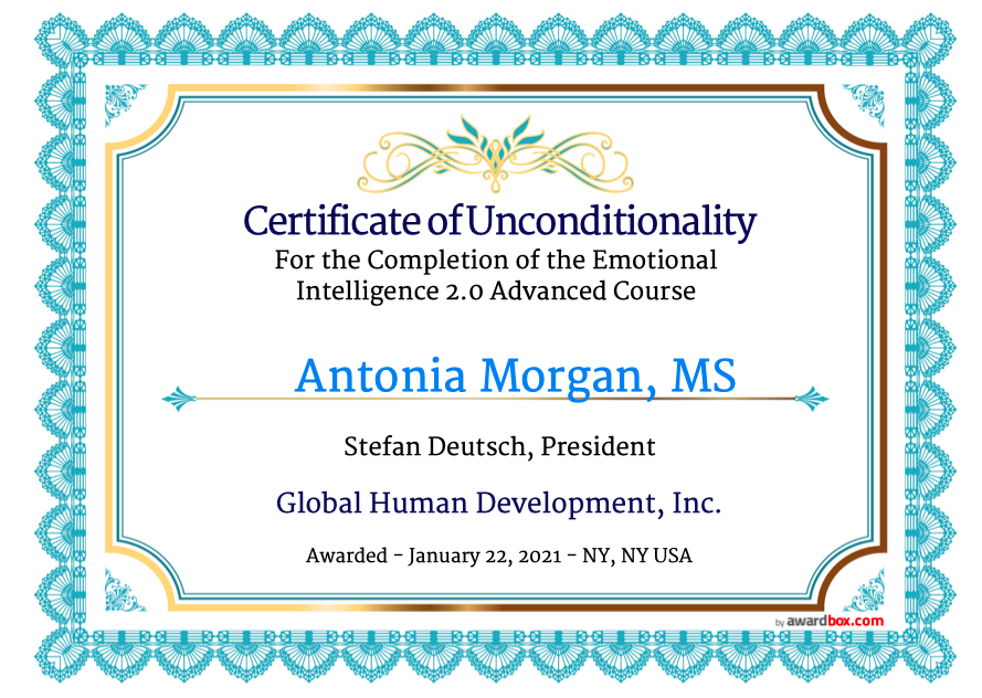 Certificate of Unconditionality Completing the Love Decoded Course Copy